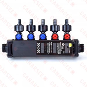 5-Port MiniBloc 1/2" PEX Crimp PolyAlloy Dual Manifold, (2) Hot  (3) Cold