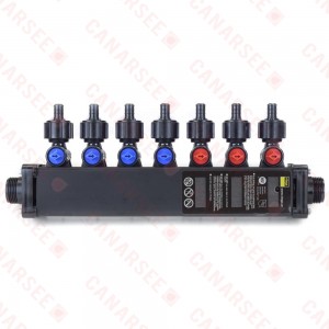 7-Port MiniBloc 1/2" PEX Crimp PolyAlloy Dual Manifold, (3) Hot  (4) Cold