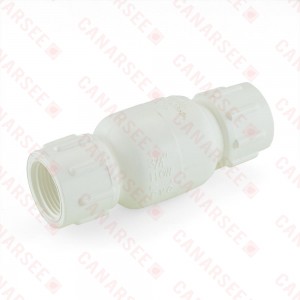 3/4” PVC Spring Check Valve, FPT Threaded, Sch. 40/80