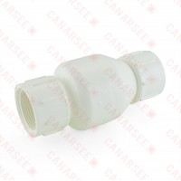 1-1/2” PVC Spring Check Valve, FPT Threaded, Sch. 40/80