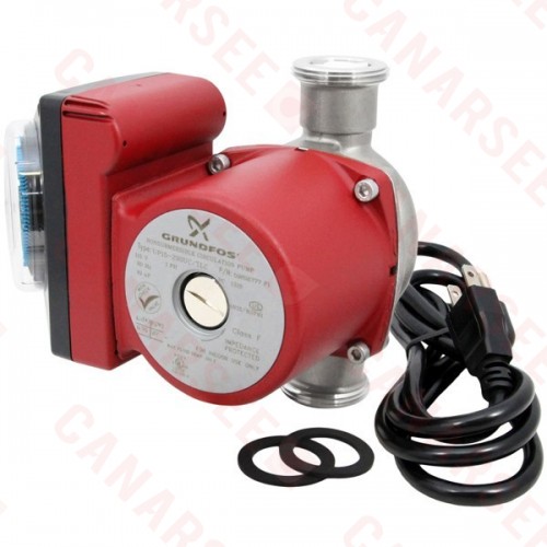 Grundfos 59896777 Stainless Steel Circulator Pump, 1-1/4" Union, 1/8HP, 115V, Timer & Line Cord