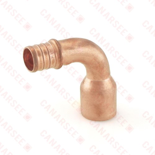 3/4" PEX x 3/4" Copper Pipe Elbow (Lead-Free Copper)