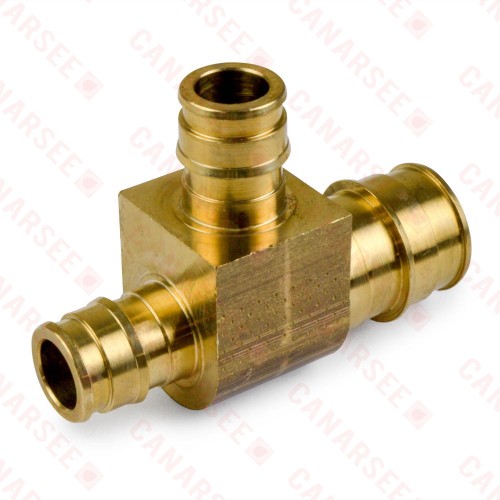 3/4" x 1/2" x 1/2" Expansion PEX Tee, LF Brass