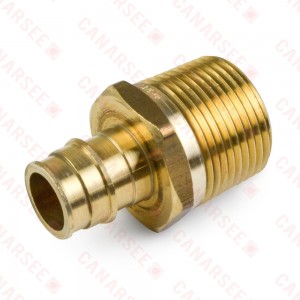 3/4" PEX x 1" Male Threaded F1960 Adapter, LF Brass