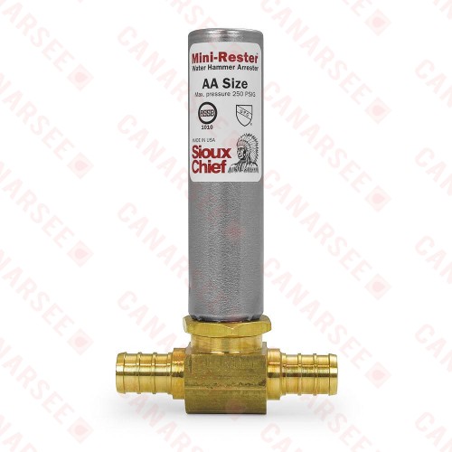 1/2" PEX Tee, Mini-Rester Water Hammer Arrestor (Lead-Free)