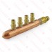 4-branch 1/2" PEX-A (F1960) Copper Manifold, 3/4" PEX x Closed, LF