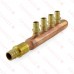 4-branch 1/2" PEX-A (F1960) Copper Manifold, 3/4" PEX x Closed, LF