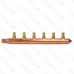 6-branch 1/2" PEX-A (F1960) Copper Manifold, 3/4" Male Sweat x Closed, LF