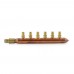 6-branch 1/2” PEX-A Copper Manifold, 3/4” PEX x Closed, LF