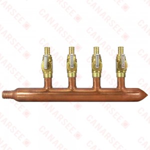 Sioux Chief 672XV0490 4-Branch Manifold, 3/4" PEX x 1/2" PEX Valves x Closed