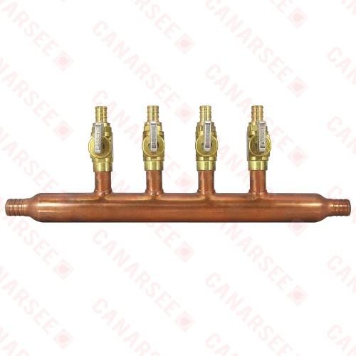 Sioux Chief 672XV0499 4-Branch Manifold, 3/4" PEX x 1/2" PEX Valves x Open