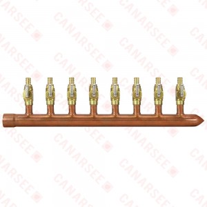 Sioux Chief 672XV0810 8-Branch Manifold, 1" Sweat x 1/2" PEX Valves x Closed (Right)
