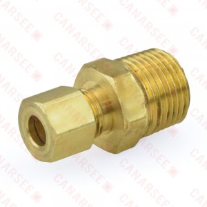 1/4" OD x 3/8" MIP Threaded Compression Adapter, Lead-Free