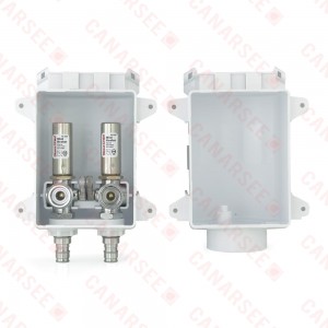 Ox Box Washing Machine Outlet Box w/ Water Hammer Arrestors, 1/2” PEX-A, LF