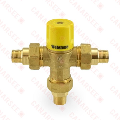 1/2” Union Male Threaded Mixing Valve, Lead-Free (95F – 131F)