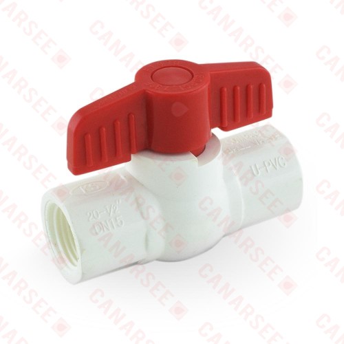 1/2” PVC Ball Valve, FPT Threaded, Sch. 40/80