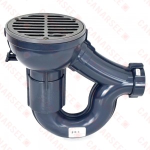 WeldOne 2" PVC Integral Trap Floor Drain w/ Round Ductile Iron Strainer & Ring