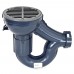 WeldOne 2" PVC Integral Trap Floor Drain w/ Round Ductile Iron Strainer & Ring