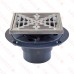 Square PVC Shower Tile/Pan Drain w/ Polished St. Steel Strainer, 2" Hub x 3" Inside Fit (less test plug)
