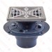 Square PVC Shower Tile/Pan Drain w/ Polished St. Steel Strainer, 2" Hub x 3" Inside Fit (less test plug)