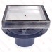 Square Tile-in PVC Shower Pan Drain w/ 5" x 5" St. Steel Tile Insert Grate, 2" Hub (less test plug)