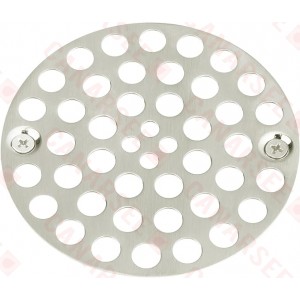 4-1/4" Polished Brass Screw-on Shower Drain Strainer w/ Screws