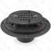 Round Tile-in PVC Shower Pan Drain w/ Screw-on 19-Gauge St. Steel Strainer, 2" Hub x 3" Inside Fit