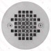 Round Tile-in PVC Shower Pan Drain w/ Screw-on 19-Gauge St. Steel Strainer, 2" Hub x 3" Inside Fit