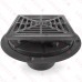 Square Tile-in PVC Shower Pan Drain w/ Screw-on Polished Steel Strainer & Ring, 2" Hub x 3" Inside Fit
