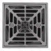 Square Tile-in PVC Shower Pan Drain w/ Screw-on Polished Steel Strainer & Ring, 2" Hub x 3" Inside Fit