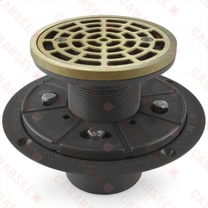 Round Tile-in PVC Shower Pan Drain w/ Screw-on Nickel Bronze Strainer & Ring, 2" Hub x 3" Inside Fit