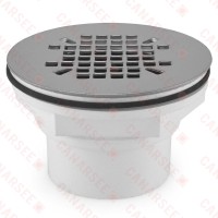 2" Hub PVC, Shower Module Drain (Slip-Fit or Solvent Weld) w/ Snap-in Strainer