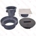 FinishLine Adjustable Cleanout Complete Assembly, Square, Stainless Steel, PVC 3" Hub x 4" Inside Fit