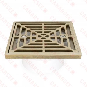 PVC Floor Drain w/ Square Nickel Bronze Strainer & Ring, 2" Hub x 3" Inside Fit