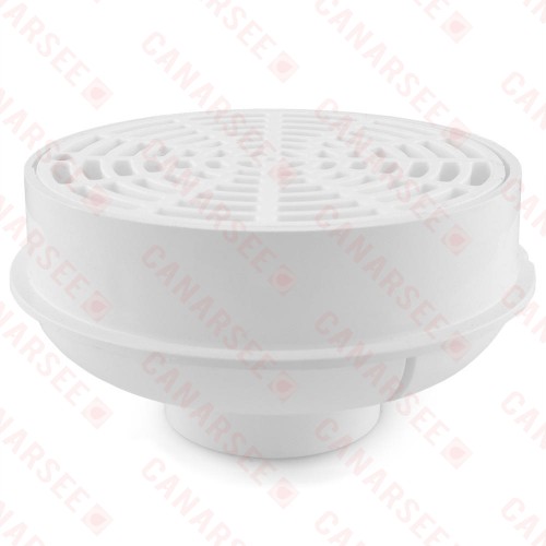 2" Hub x 3" Inside QuadDrain Round PVC Floor Drain w/ PolyPro Strainer, Sch. 40