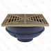 QuadDrain Square Floor Drain w/ Nickel Bronze Strainer & Ring, PVC 2" Hub x 3" Inside Fit