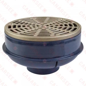 QuadDrain Round Floor Drain w/ Nickel Bronze Strainer & Ring, PVC 2" Hub x 3" Inside Fit