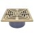 PVC Floor Drain, Square, Nickel Bronze, PVC 3" Hub × 4" Inside Fit