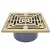 PVC Floor Drain, Square, Nickel Bronze, PVC 3" Hub × 4" Inside Fit