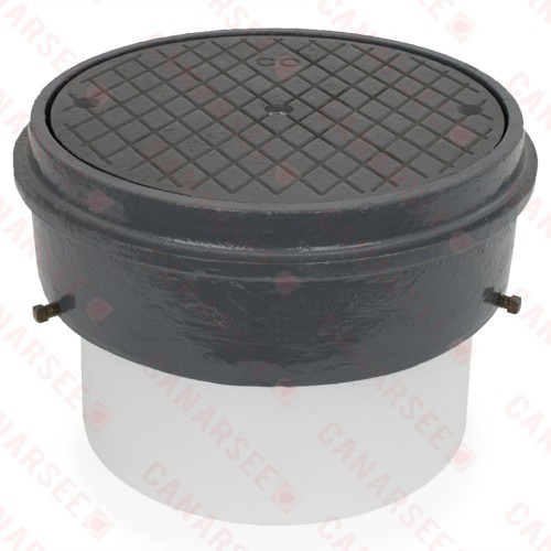 Basic Adjustable Cleanout Assembly, Round, Cast Iron, PVC 6" Hub