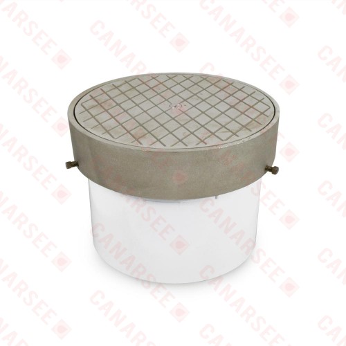 Basic Adjustable Cleanout Assembly, Round, Nickel-Bronze, PVC 6" Hub Basic Adjustable Cleanout Assembly, Round, Nickel-Bronze, PVC 6" Hub