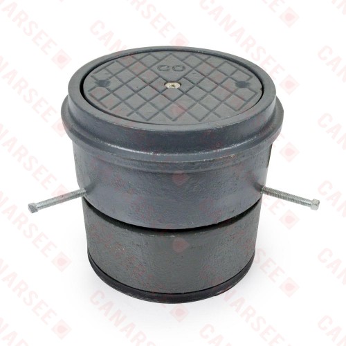 Basic Adjustable Cleanout Assembly, Round, Cast Iron, 4" Push-Fit Connection