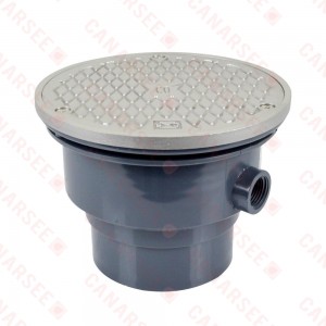 Standard Adjustable Cleanout Complete Assembly, Round, Stainless Steel, PVC 3" Hub