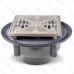 High-Capacity, Square PVC Shower Tile/Pan Drain w/ Matte St. Steel Strainer, 3" Hub