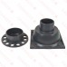 Cast Iron 5.75" x 5.75" Square Bell Trap Floor Drain, 2" No-Hub