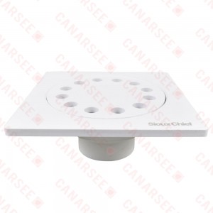 PVC 6" x 6" Bell Trap Square Floor Drain, 2" Hub