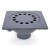 Cast Iron 9" x 9" Square Bell Trap Floor Drain, 3" No-Hub