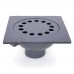 Cast Iron 9" x 9" Square Bell Trap Floor Drain, 3" No-Hub