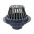 PVC Roof Drain w/ Enameled Cast Iron Dome Strainer, 3" PVC Hub