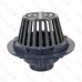 PVC Roof Drain w/ Enameled Cast Iron Dome Strainer, 3" PVC Hub